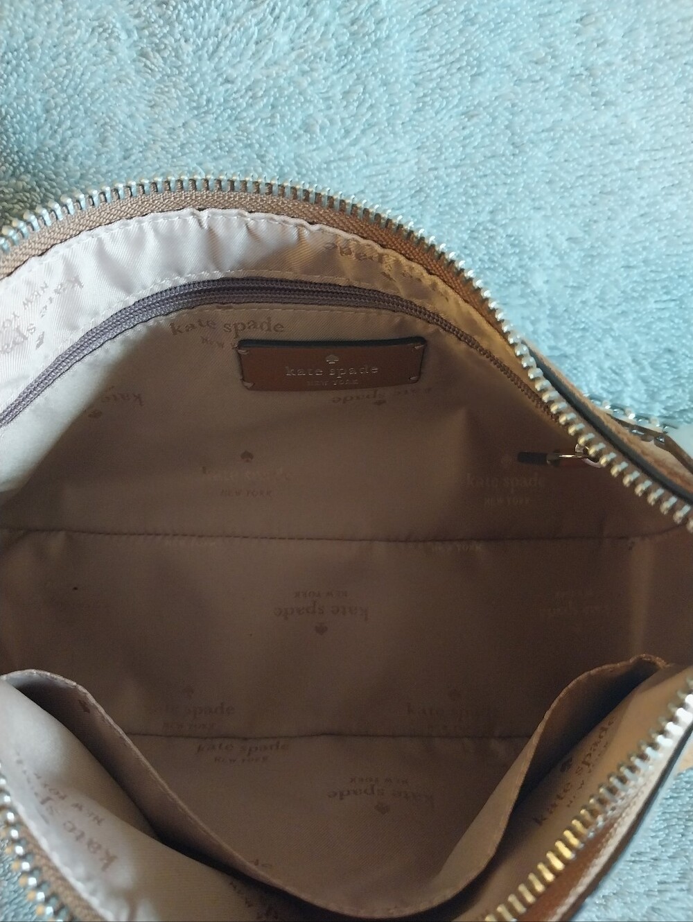kate spade Brown Suede Shoulder Bag with Silver Chain Strap - Picture 5 of 7